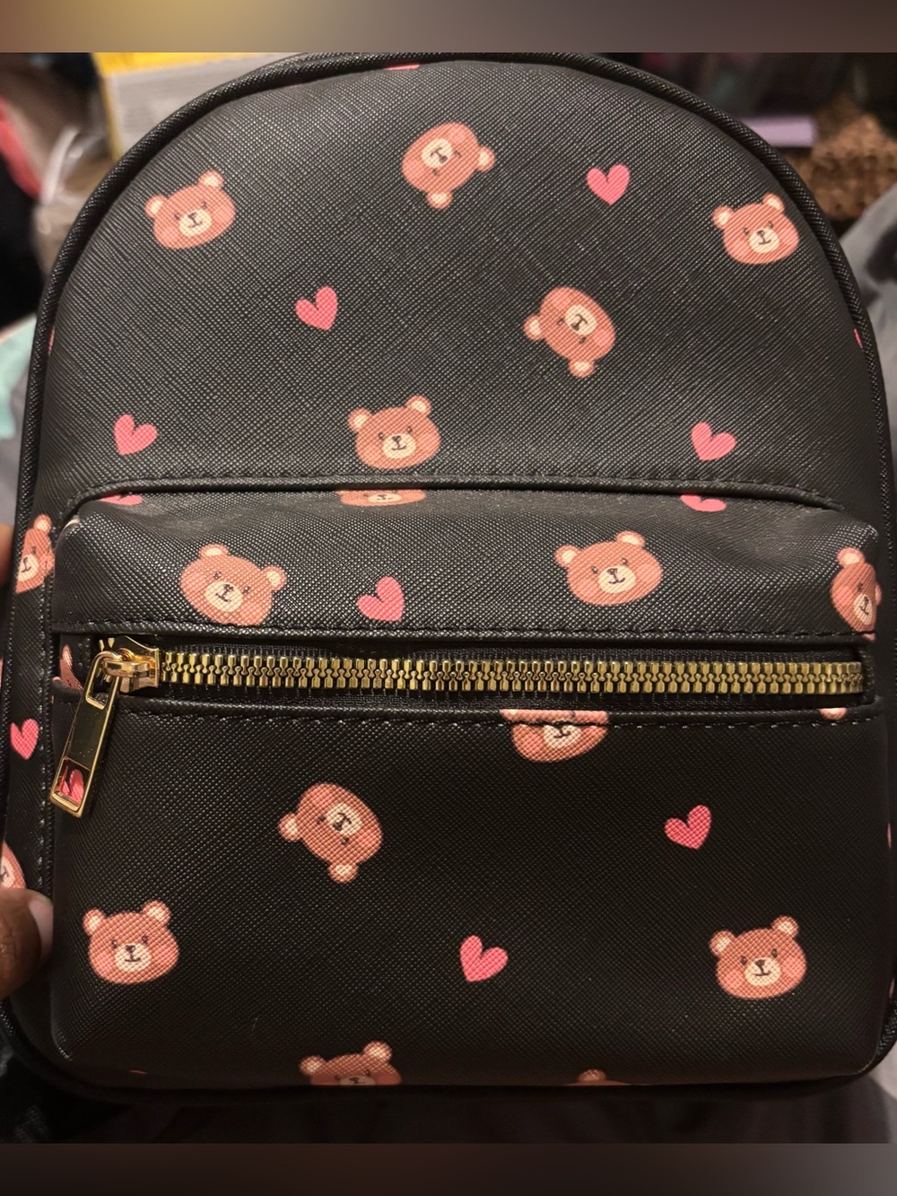 Black teddy backpack
